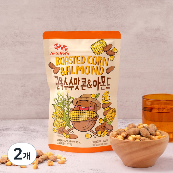 Nuts Holic 烤玉米風味杏仁, 2個, 180g