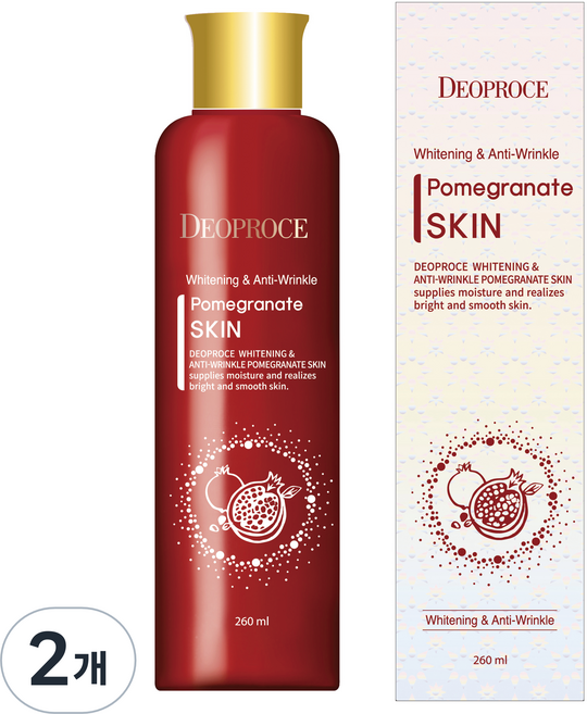 DEOPROCE 迪普詩 亮白抗皺石榴化妝水, 260ml, 2個