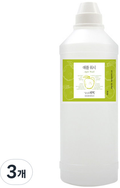 Malgeuldam 蘋果沖洗液 美妝小物 1L, 混合色, 3個