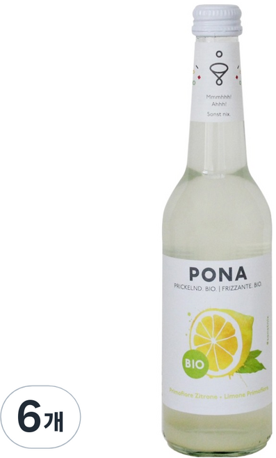 氣泡檸檬碳酸飲料, 330ml, 6個