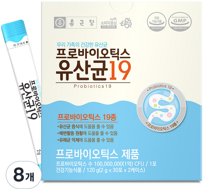 Chong Kun Dang 鍾根堂 Pharm 益生菌 乳酸菌19, 120g, 8個