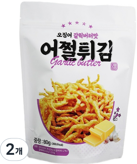 Eojjeortikim 魷魚蒜奶油口味, 2個, 80g