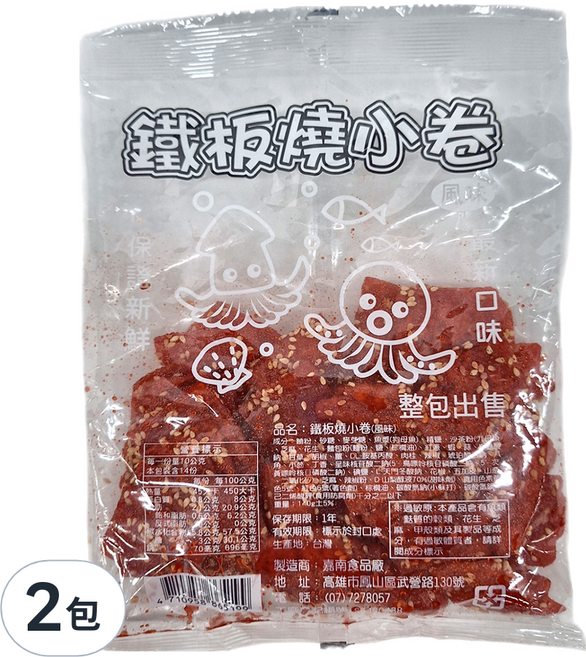 嘉南食品 鐵板燒小卷 風味, 140g, 2包