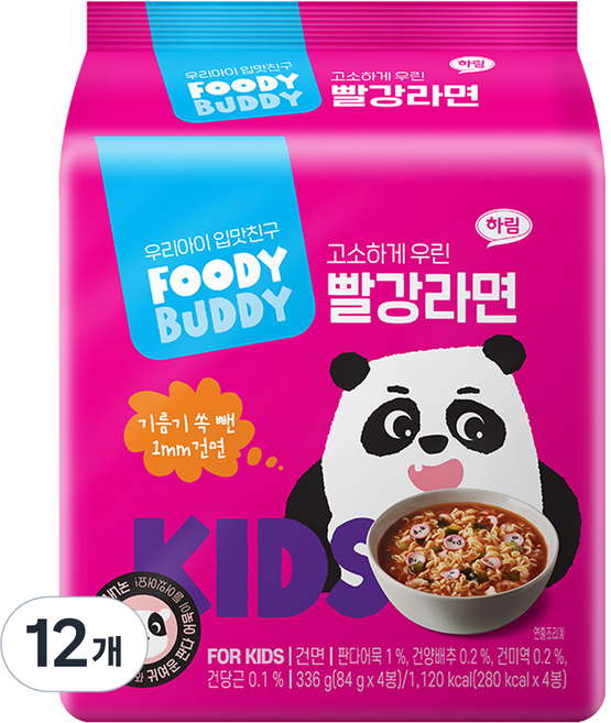 foodybuddy 紅色拉麵, 84g, 12個, 牛肉口味