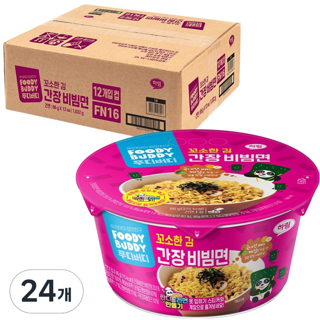 foodybuddy 醬油拌麵杯麵, 24入