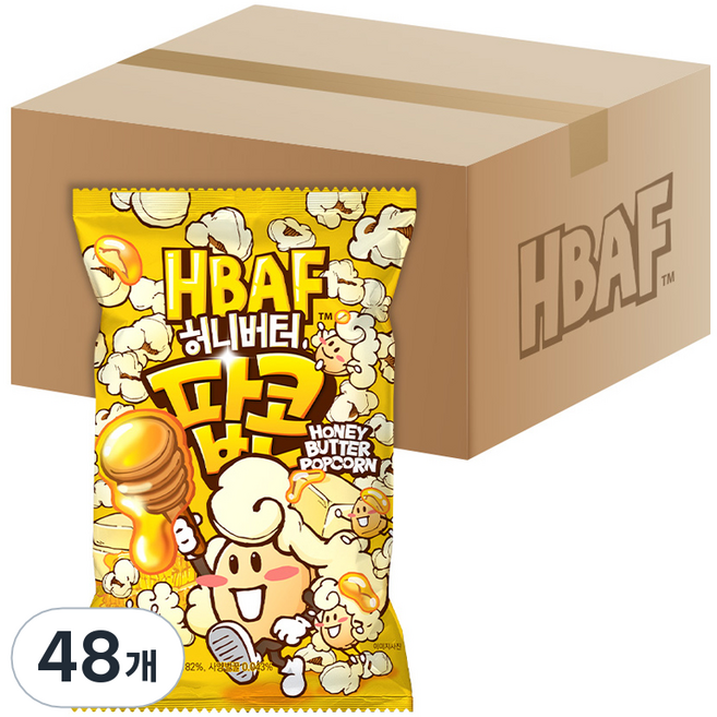 HBAF 蜂蜜奶油爆米花, 48個, 80g