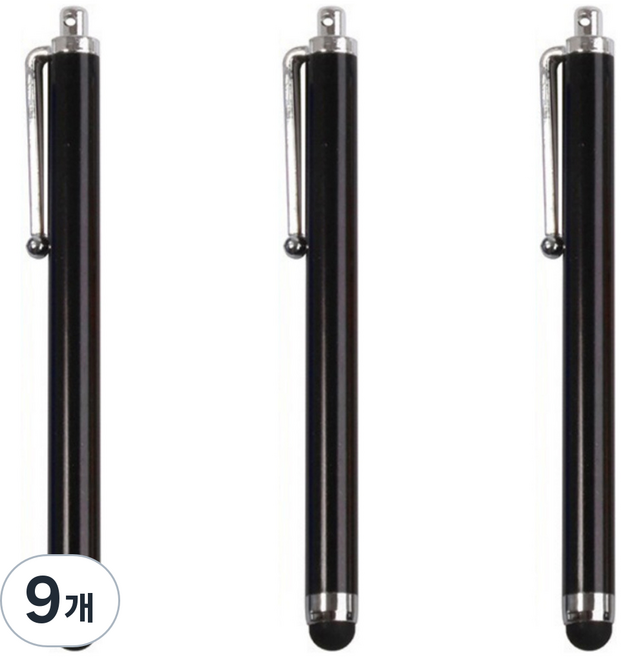 Barico 超細平板智慧型手機電容式觸控筆, 黑色, 9個