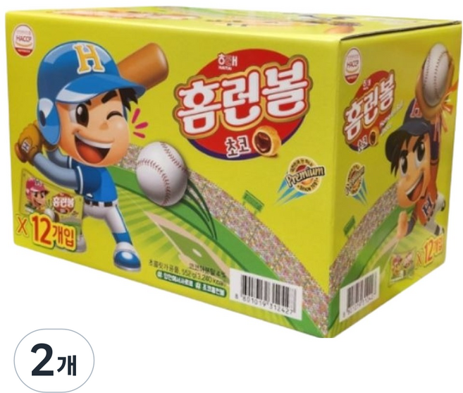 HAITAI 海太 Home Run Ball 巧克力 12入, 552g, 2個