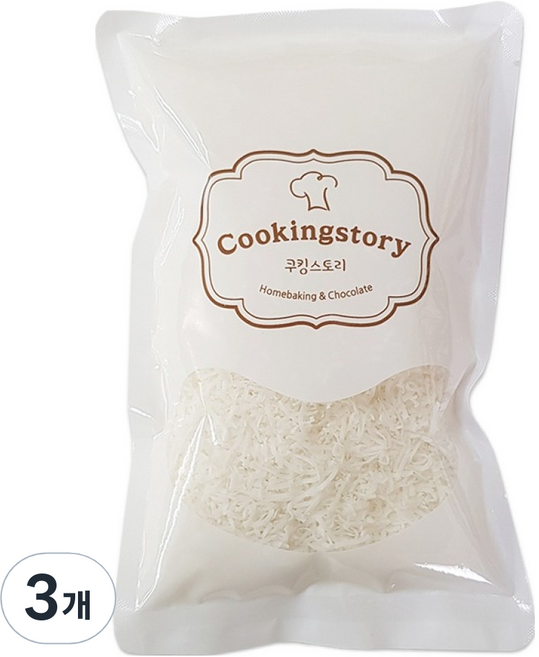 Cookingstory 乾燥椰子片, 500g, 3個