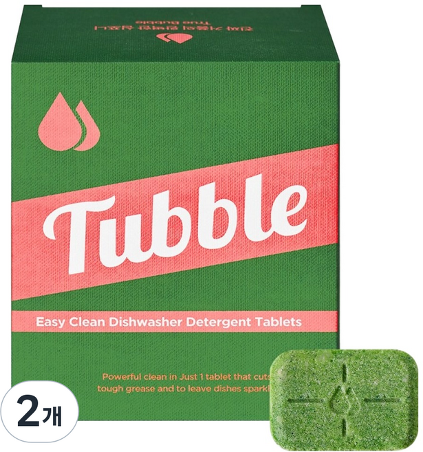 Tubble Easy Clean 洗碗機專用洗碗錠 40入, 2個, 400g