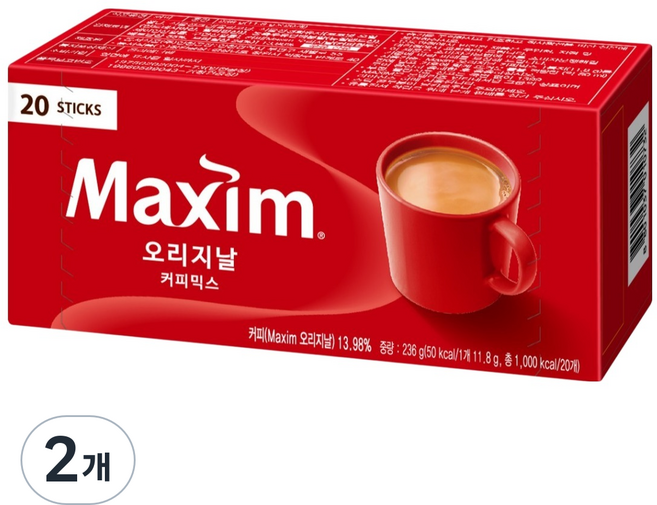 Maxim 麥心 原味三合一咖啡, 11.8g, 20入, 2個