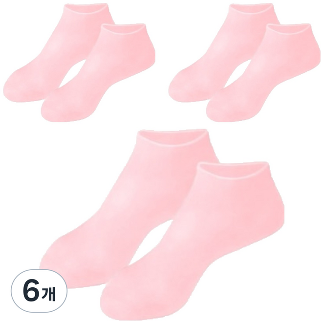 Heimber 足部去角質保濕矽膠襪 粉紅色 FREE, 6個, 80g, 2入