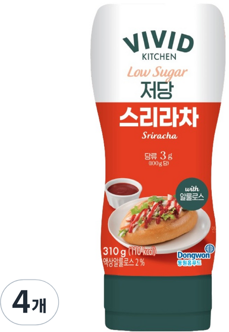 VIVID KITCHEN 低糖是拉差醬, 310g, 4個