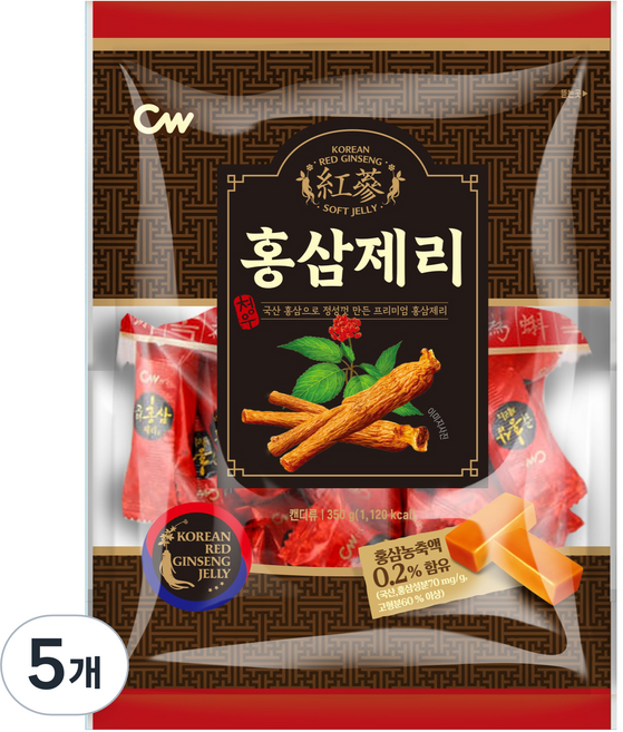 CW 紅參果凍, 350g, 5個