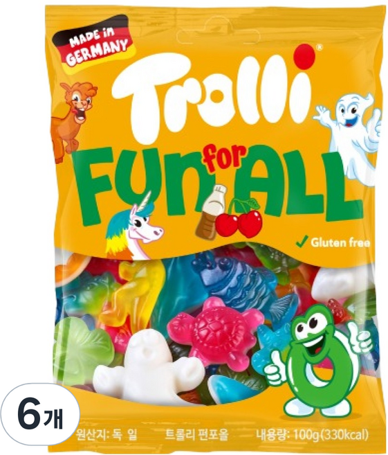 Trolli Fun For All 軟糖, 100g, 6個