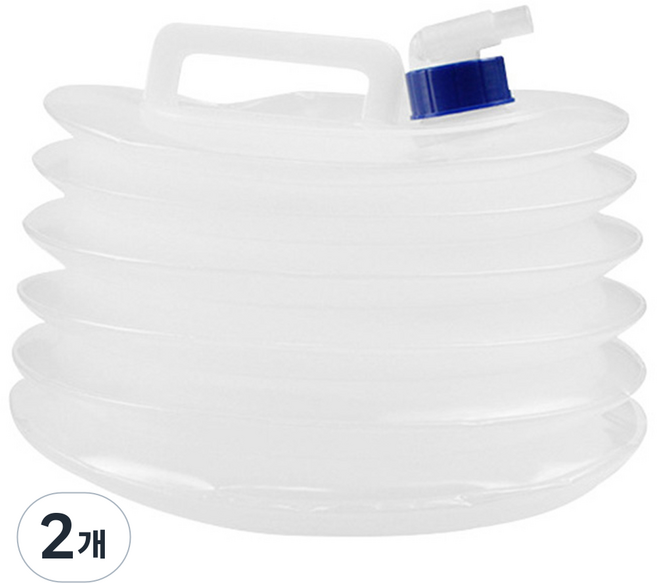 DAEHAN 可折疊圓形伸縮露營水桶 10L, 2個, 透明