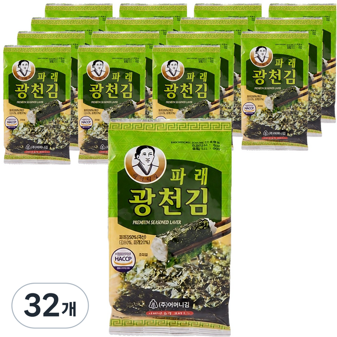 廣川媽媽海苔 青海苔便當海苔, 4g, 32個