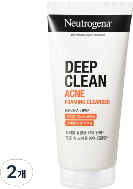 Neutrogena 深層潔淨抗痘潔面乳, 150g, 2個