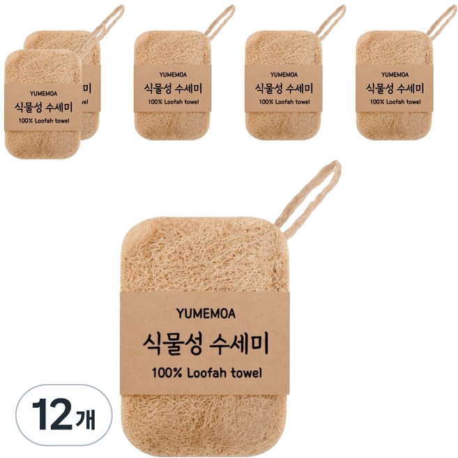 Yume Moa 天然絲瓜菜瓜布, 12個, 1入