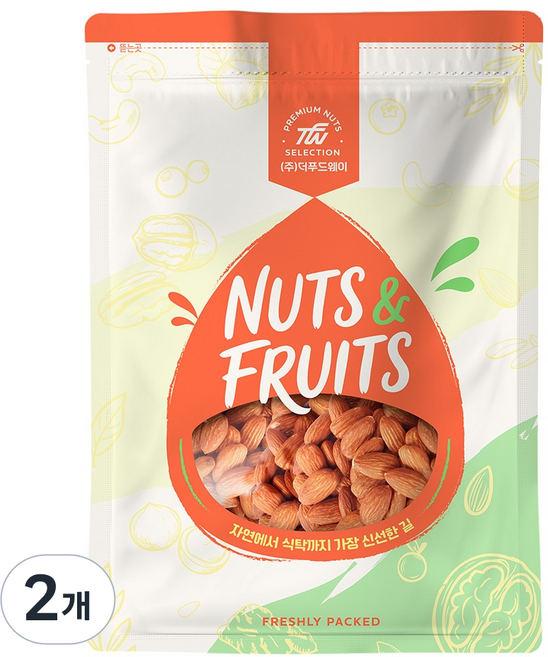 Nutsgram 烘烤杏仁, 1kg, 2個