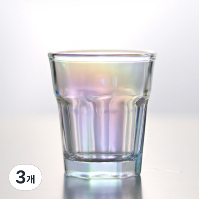 Cozy Table 神秘極光稜鏡全息玻璃復古燒酒杯 50ml, 3個, 單一顏色