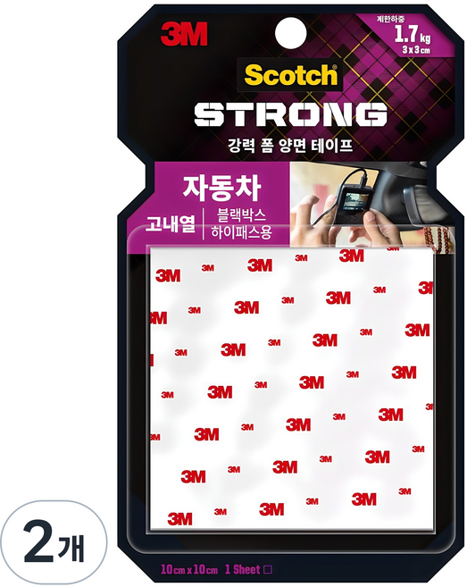 3M Scotch 強力高耐熱泡棉雙面膠帶 10 x 10 cm, 2個