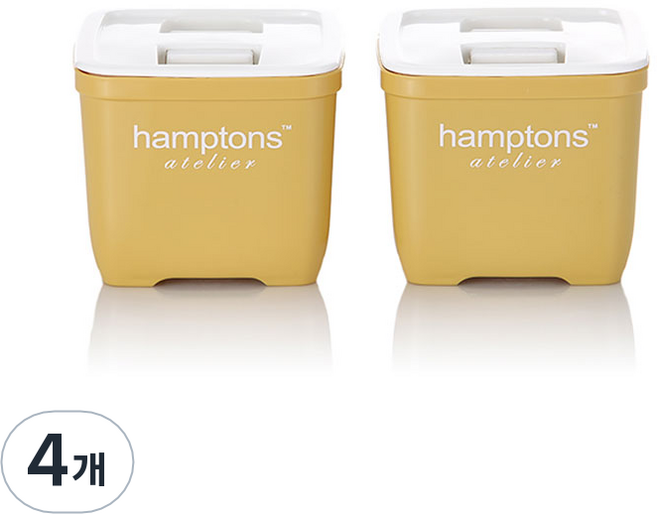 Hamptons Atelier方形密封罐 PN-3297 5AX2 黃色 550ml, 4個, 單品