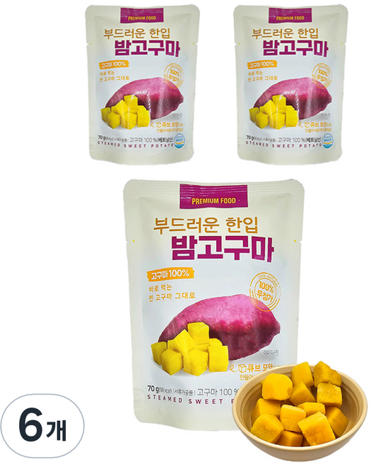 SINSUNG F&B 柔軟一口栗子地瓜, 70g, 6個