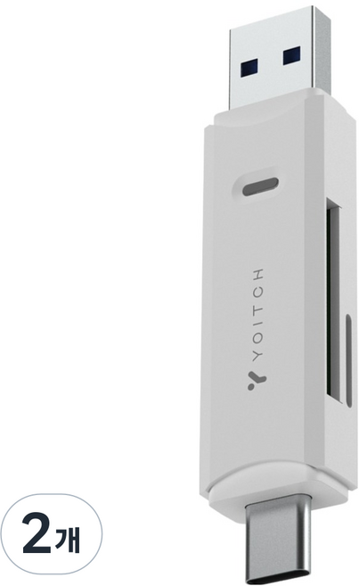 Yoitch 記憶體行車記錄器多功能二合一 Micro SD TF 卡讀卡機 Type-C / USB 型, 白色, 2個, YG-CRCA300