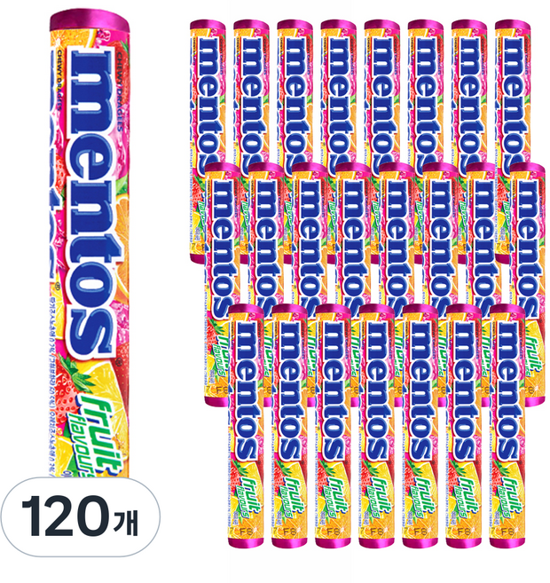 mentos 曼陀珠 水果風味, 37.5g, 120個