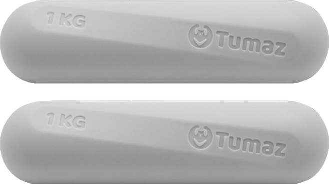 Tumaz 月熊 一體成型 環保材質 迷你啞鈴 莫蘭迪色系 煙波灰, 2個, 1kg