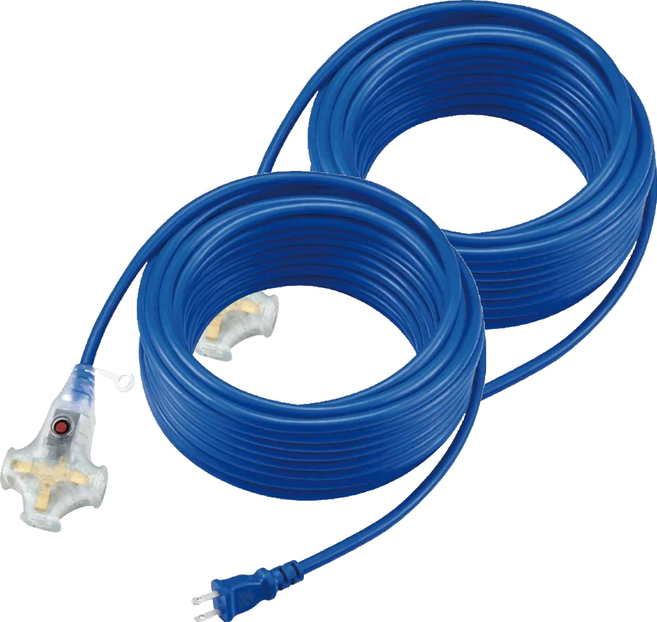 MAX STAR 太星電工 2P動力軟線 3插座附燈 10米, 2入, 藍色, 10m