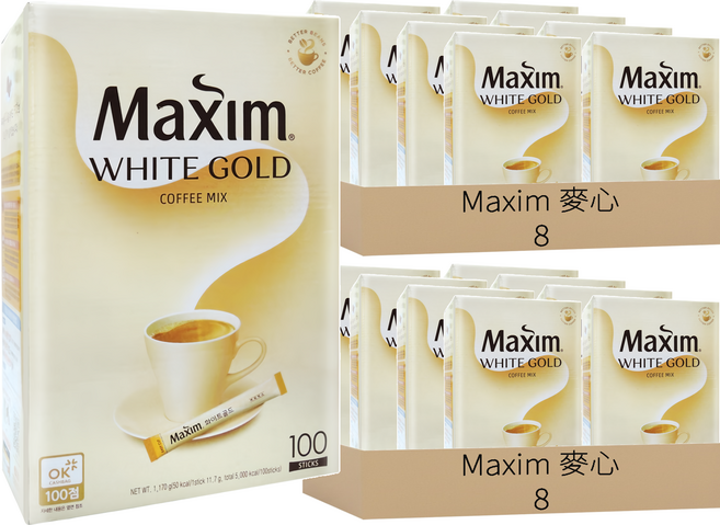 Maxim 麥心 白金經典三合一咖啡, 11.7g, 100條, 16盒
