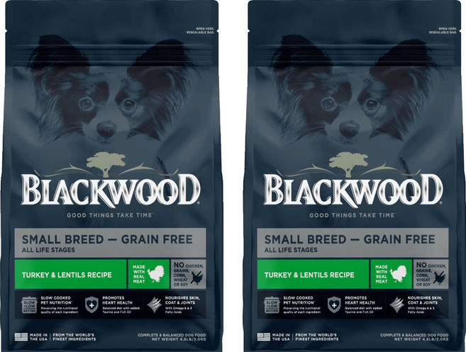 BLACKWOOD 小型犬 極鮮無穀 均衡配方, 火雞肉 + 扁豆, 2kg, 2袋