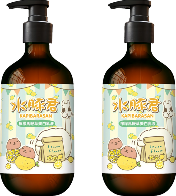 O'LISE 歐黎絲 水豚君美白乳液 檸檬馬鞭草, 2個, 500ml