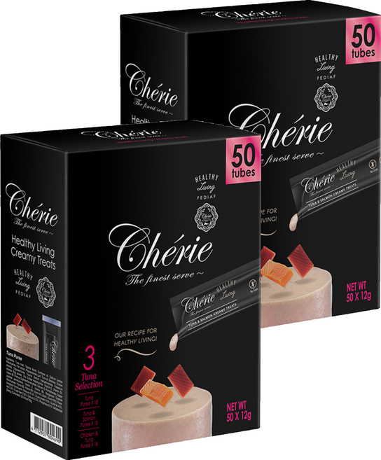 Cherie 法麗 全照護主食肉泥海鮮派對盒, 600g, 2個, 鮪魚三重奏