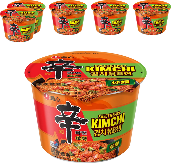 NONGSHIM 農心 辛辣白菜炒麵大碗麵 122g, 6個裝