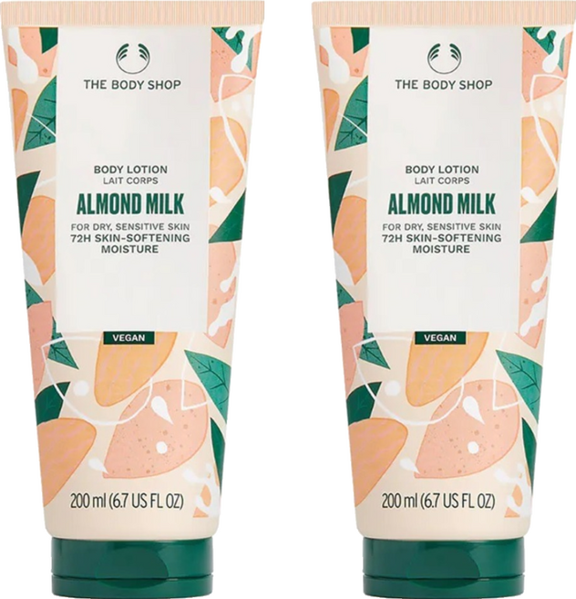 THE BODY SHOP 美體小舖 台灣公司貨 杏奶舒敏身體潤膚乳, 2個, 200ml