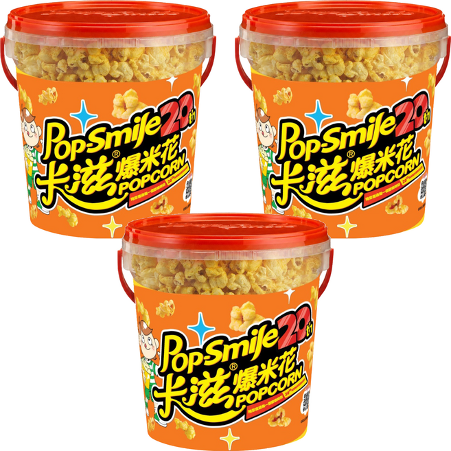 Pop-Smile 卡滋 爆米花 巧達起司 甜, 150g, 3個