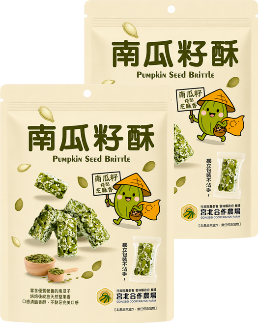 宮北合作農場 南瓜籽酥, 100g, 2個