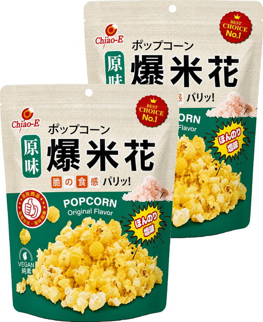 Chiao-E 巧益 爆米花 原味, 50g, 2個
