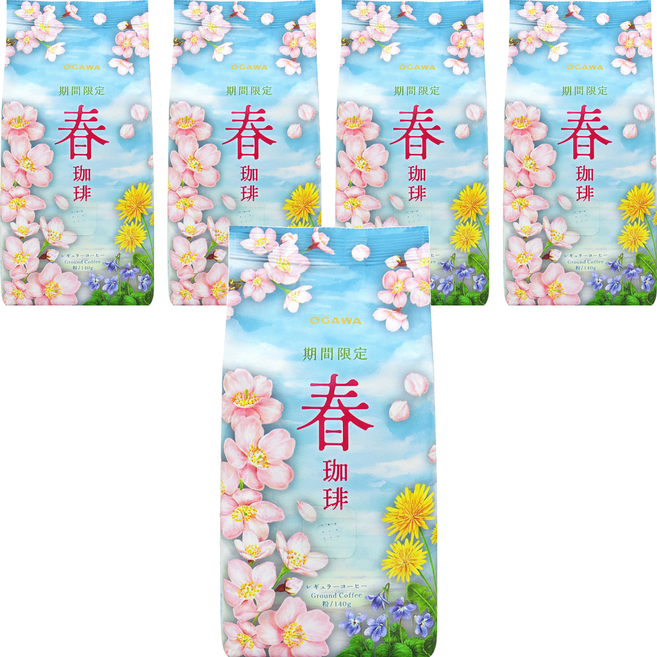 OGAWA 小川珈琲 春咖啡粉, 140g, 5個