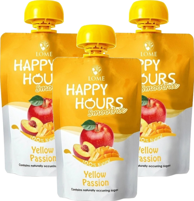 HAPPY HOURS 生機纖果飲 蘋果 + 桃子 + 芒果, 3包, 100g
