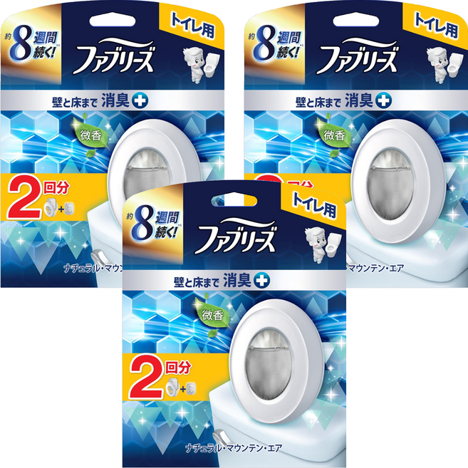 febreze 風倍清 日本原裝進口 廁所消臭芳香劑 6.3ml + 補充包 6.3ml, 3套, 12.6ml, 自然山林香氣