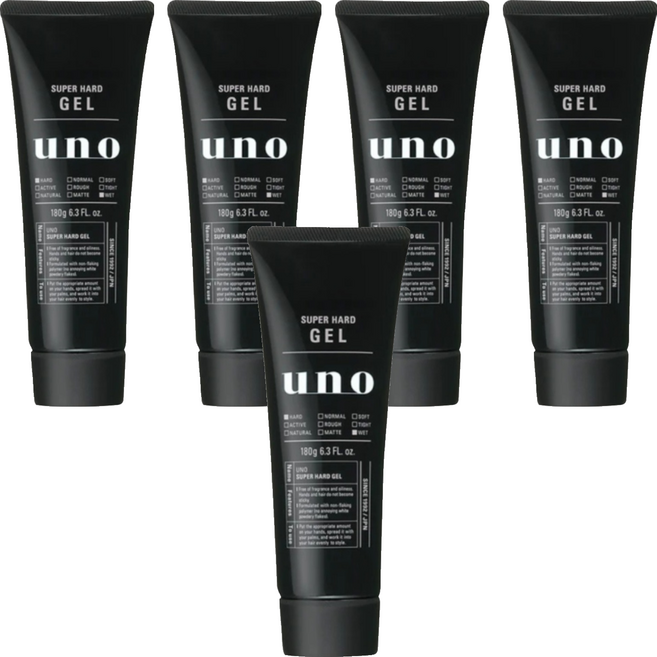 uno 強硬作風定型膠, 180g, 5個