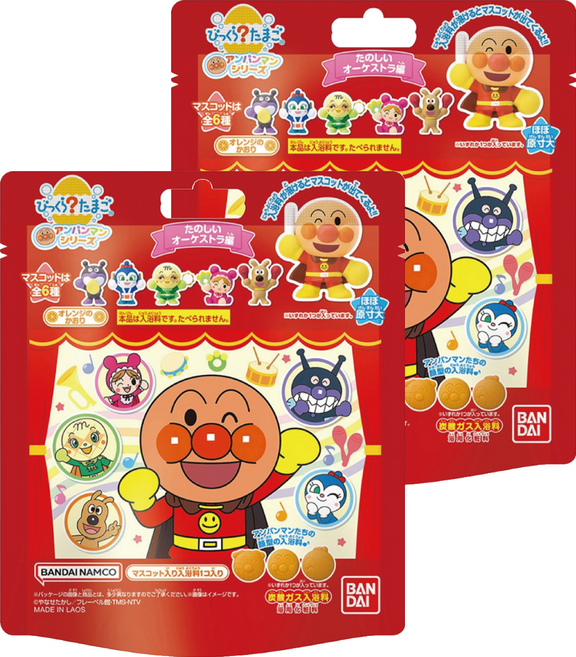 Bikkura Tamago 台灣公司貨 麵包超人歡樂交響樂篇入浴球 + 小公仔 款式隨機 BD164360, 75g, 2個