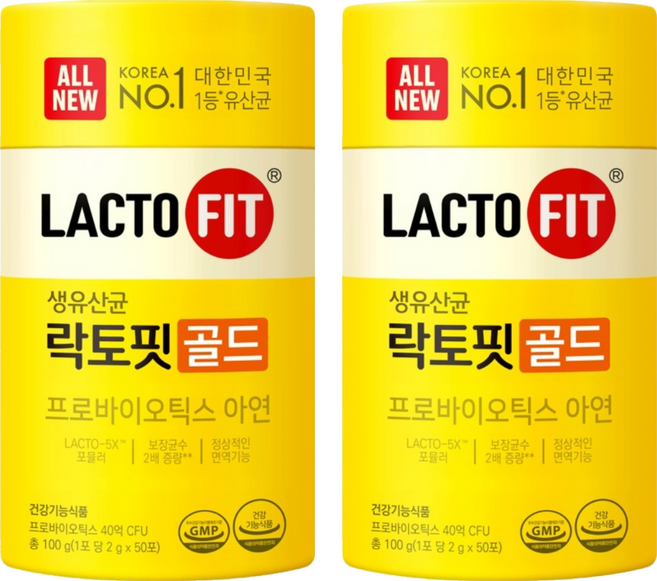 Chong Kun Dang 鍾根堂 LACTO-FIT GOLD 益生菌粉末食品 大童與成人款 50包, 2g, 2個