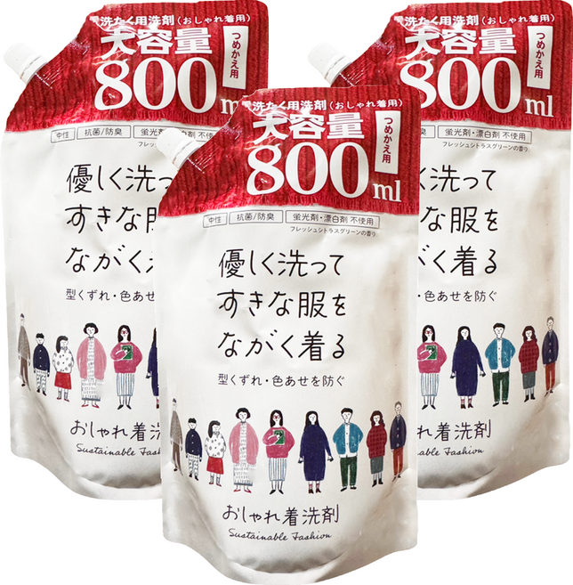 第一石鹼 高級衣物洗衣精 補充包, 3個, 800ml