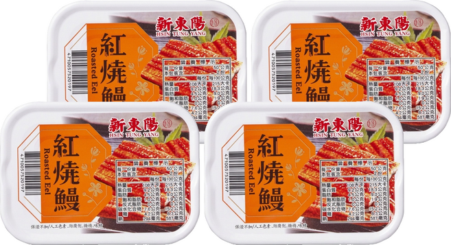 新東陽 紅燒鰻罐頭, 100g, 4個