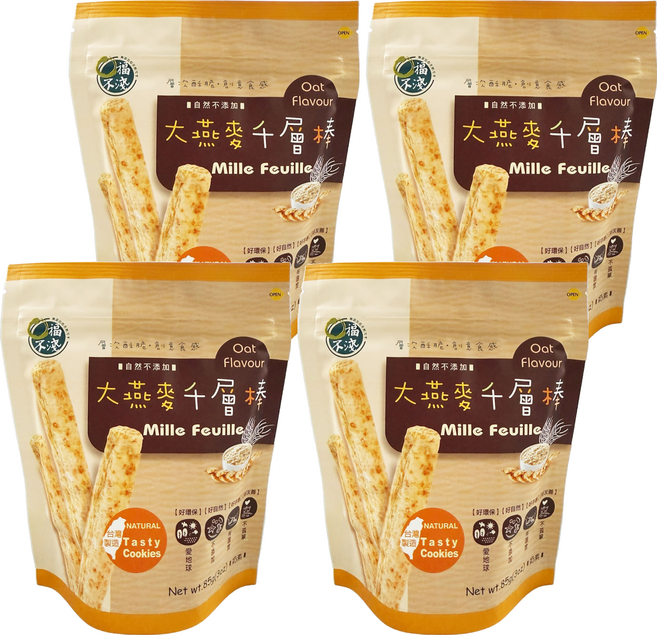 口福不淺 大燕麥千層棒袋裝, 85g, 4個